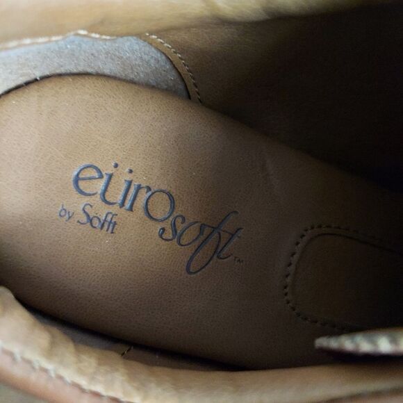 NEWEuro Soft By Sofft Sadira Women’s 7.5 Brown Booties Wingtip Buckle Shoe Heels - Picture 11 of 12